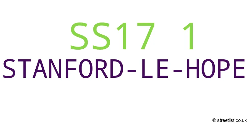 A word cloud for the SS17 1 postcode